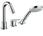 Hansgrohe 3-Loch Einhebel-Wannenrandmischer Logis 71310000 - Chrom