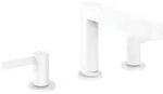 Hansgrohe Finoris 3-Loch Waschtischarmatur 110 mit Push-Open Ablaufgarnitur - wei&szlig;
