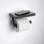 KEUCO Collection Reva Toilettenpapierhalter mit Ablage - schwarz matt