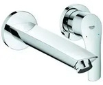 GROHE Eurosmart 2-Loch Waschtisch-Wandarmatur Ausladung 211mm - chrom