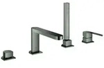 GROHE Plus 4-Loch-Einhebel-Wannenkombination - hard graphite geb&uuml;rstet