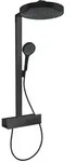 Hansgrohe Rainfinity Showerpipe 1jet mit Thermostat, Brausekopf 360mm - schwarz matt