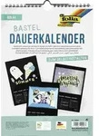 Folia Dauerkalender mit Spiralbindung 170g/m2 DIN A4 Papier schwarz Druck silber /