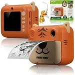 Freek Vonk 9820202 - BRESSER Kinder-Sofortbildkamera Tigerdesign Front- und