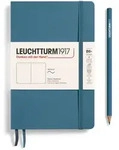 Notizbuch Paperback (B6+) Softcover 123 nummerierte Seiten Stone Blue Blanko /