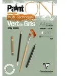 PaintON Block A4 kopfseitig geleimt 30 Blatt gr&uuml;ngrau 250g / Quo Vadis / Bei