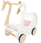 Small foot 12283 - Puppenwagen Schwan Holz wei&szlig; Griffh&ouml;he: 50cm / Legler / Spiel