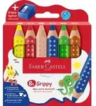 Faber-Castell Buntstifte Grippy 6er Set mit Spitzer / Faber-Castell