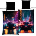 Young Collection 4859414050 - Neon Car Bettw&auml;sche 80x80 cm + 135x200 cm 100%