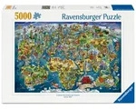 Erwachsenenpuzzle 5000 Teile - Weltkarte mit Sehensw&uuml;rdigkeiten / Ravensburger