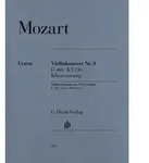Mozart Wolfgang Amadeus - Violinkonzert Nr. 3 G-dur KV 216 (Klavierauszug) von