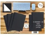 A 6 Notizbuch - Set 4+2 gratis Luxury 80 Seiten SCHWARZ ONYX GLITTER-OPTIK...