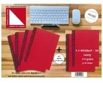 A 6 Notizbuch - Set 4+2 gratis Luxury 80 Seiten ROT JUPITER GLITTER-OPTIK to do...