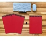 A 4 Notizblock - Set 3+1 gratis Luxury 80 Seiten ROT JUPITER GLITTER-OPTIK...