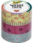 Folia Washi-Tape 4er-Set BLUMENREIGEN 3x 15mmx10m + 1x 5mmx10m / Folia