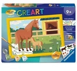 Ravensburger Spieleverlag CreArt Malen nach Zahlen Kinder - Pferdemama und Fohlen