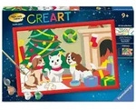 Ravensburger Spieleverlag CreArt Malen nach Zahlen Kinder - Pfoten-Weihnachten