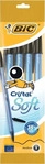BIC Kugelschreiber Cristal Soft 0.45 mm schwarz 4er Set / BIC