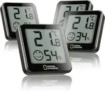 National Geographic 9070210 - Thermo-/Hygrometer Tempy 4er-Set Pr&auml;zise Raumklima