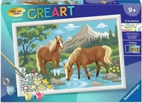 Ravensburger Spieleverlag CreArt Malen nach Zahlen Kinder - Pferde im Wasser