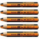 STABILO woody 3 in 1 duo - zweifarbige Mine 5er Set orange/schwarz / STABILO
