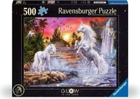 Ravensburger Spieleverlag Erwachsenenpuzzle 500 Teile - Einh&ouml;rner am Fluss