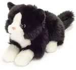 Teddy-Hermann - Katze liegend schwarz/wei&szlig; 20 cm
