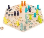 small foot 1800 - Ludo f&uuml;r 6 Spieler W&uuml;rfelspiel Holz 48 cm / Legler / Spiel