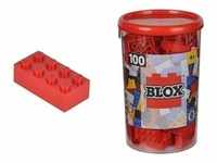 Simba 10411890 - Blox Steine in Dose Konstruktionsspielzeug 100 rot