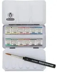 Schmincke Horadam Aquarell Metallkasten 12 x 1/2 N&auml;pfchen + daVinci Pinsel /