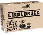 KREUL Linoldruck Set Linoldruckfarbe 20 ml 3 Schneidefedern Linolplatte A6 und
