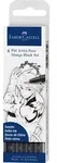 Faber-Castell Tuschestifte Pitt Artist Pens 4er Set schwarz / Faber-Castell
