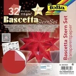Folia Bascetta-Stern Set TRANSPARENTPAPIER 115g/m2 20x20cm 32 Blatt rot / Folia