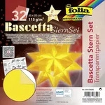 Folia Bascetta-Stern Set TRANSPARENTPAPIER 115g/m2 20x20cm 32 Blatt gelb / Folia