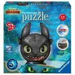 Ravensburger 3D Puzzle 11145 - Puzzle-Ball Dragons 3 Ohnezahn mit Ohren- 72 Teile -