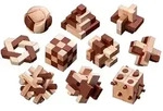 Philos 6922 - Holzpuzzle-Sortiment mit 10 unterschiedlichen Knobelspielen / Philos /