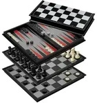 Philos 2506 - Schach-Backgammon-Dame-Set Kunststoff Feld 37 mm magnetisch / Philos /