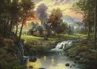 Schmidt Spiele - Holzhaus am Bach 1000 Teile von Thomas Kinkade / Schmidt Spiele /