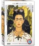 Selbstbildnis mit Dornenhalsketten und Kolibri von Frida Kahlo 1000 Teile von Frida