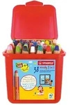 STABILO Buntstifte Wasserfarbe & Wachsmalkreide woody 3in1 38er Box und 3 Spitzer mit