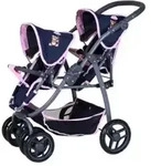 Knorrtoys 16435 - Zwillingspuppenwagen Milo Navy Pink Sitze verstellbar klappbar