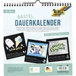 Folia Dauerkalender mit Spiralbindung 220g/m2 23x24cm Papier schwarz Druck silber /