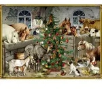 Wandkalender Nostalgische Weihnachten bei den Tieren im Stall / Coppenrath /...
