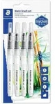 STAEDTLER Wasserpinsel rund fein rund medium rund gro&szlig; Keilspitze 4er Set /