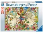 Ravensburger Puzzle 17117 Weltkarte mit Schmetterlingen 3000 Teile Puzzle /