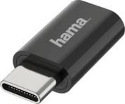 HAMA USB-C-Stecker auf Micro-USB-Buchse USB Adapter, Schwarz