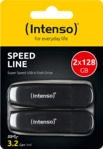 INTENSO Speed Line 2er Pack USB-Stick, 128 GB, 70 MB/s, Schwarz