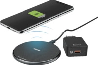 HAMA Wireless Charger Set QI-FC10 Ladeger&auml;t Universal 10 Watt, Schwarz