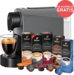 TCHIBO Pure plus + 50 Kapseln Kapselmaschine Grau