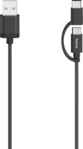 HAMA 2in1 Micro USB Kabel, Schwarz